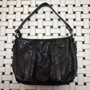 Nine & Co. Black Leather Shoulder Bag with Top Strap